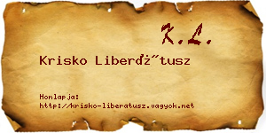 Krisko Liberátusz névjegykártya